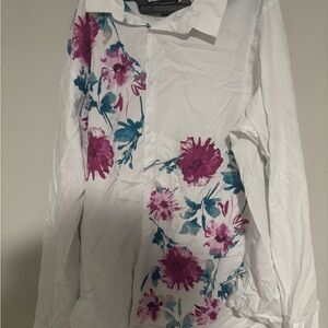 Floral White Blouse